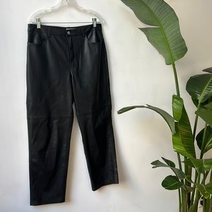 Mango Leather-Effect Trousers